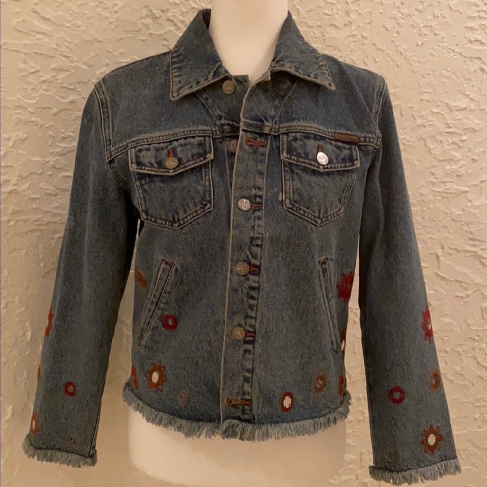 CALVIN KLEIN - EMBELLISHED JEAN JACKET - Medium